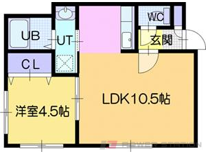江別市中央町0賃貸アパート間取図面