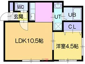 江別市中央町0賃貸アパート間取図面