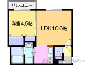 江別市文京台東町0賃貸マンション間取図面
