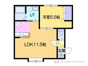 江別市緑町西1丁目1賃貸アパート間取図面