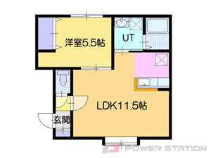 江別市緑町西1丁目1賃貸アパート間取図面