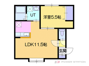 江別市緑町西1丁目1賃貸アパート間取図面