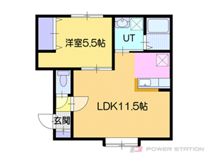 江別市緑町西1丁目1賃貸アパート間取図面