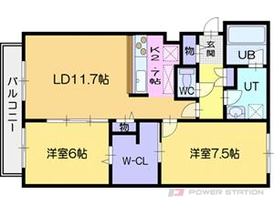江別市大麻園町0賃貸マンション間取図面