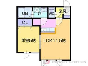 江別市向ヶ丘1賃貸アパート間取図面