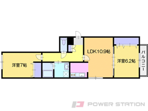江別市文京台東町1賃貸マンション間取図面