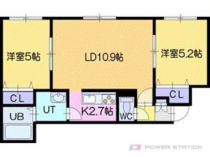 マルグリットひばりが丘:５号室タイプ（２ＬＤＫ）