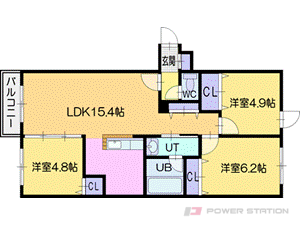 オルセー厚別中央V:3号室タイプ