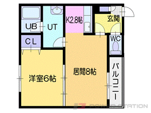 メルクリウス:2号室タイプ（1LDK）