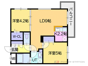 プラージュ銭函:1号室タイプ