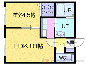 パーチェ宮の森:1号室タイプ