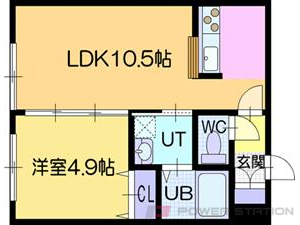 ラ・シュエット江別:3号室タイプ（1LDK）