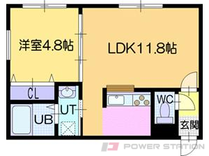 ラ・シュエット江別:5号室タイプ（1LDK）