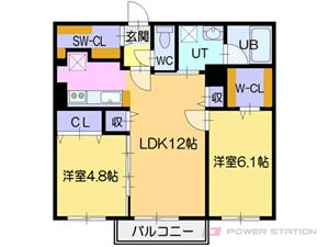 NOBLE Charmant(ノーブルシャルマン):6号室タイプ（2LDK）