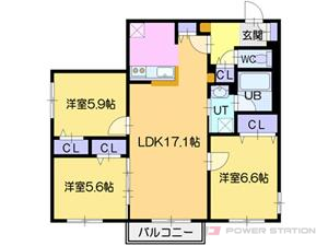 NOBLE Charmant(ノーブルシャルマン):7号室タイプ（3LDK）