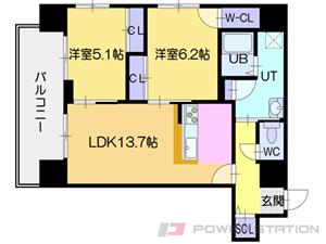 アコード23:1号室タイプ（２LDK）