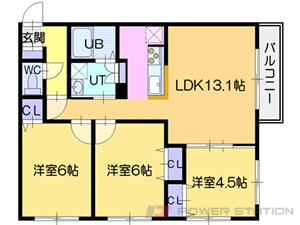 La luce北41条:2号室タイプ（3LDK）