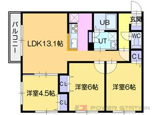 La luce北41条:3号室タイプ（3LDK）