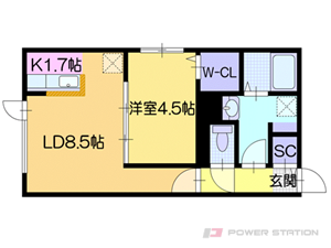 カサトレス美園:5号室タイプ【1LDK】